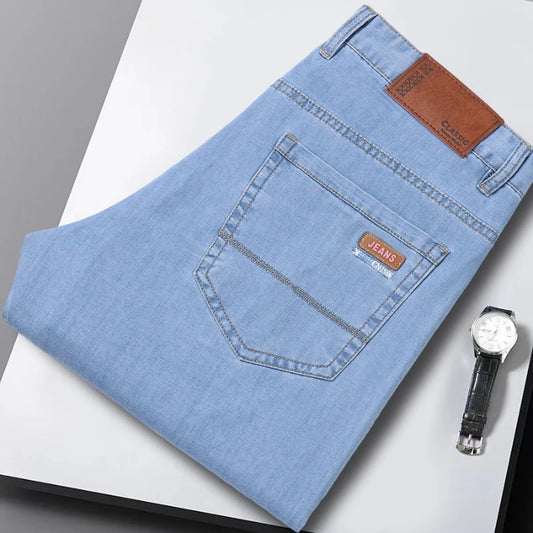2026  New In Summer Thin Jeans Men's Loose Lightweight High Quality Straight Trendy Versatile Long Pants