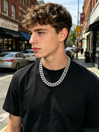 12.5mm Iced Out Miami Cuban Link Necklaces Free Shipping Bling Rapper Chains For Men Hip Hop Daily Party Fashion Jewelry Gift