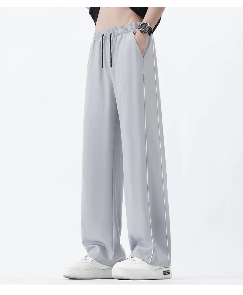 Summer Men Sweatpants Joggers Straight Pants Neutral Breathable Loose Outdoor Quick Drying Fabric Fitness Pants Casual Trouser