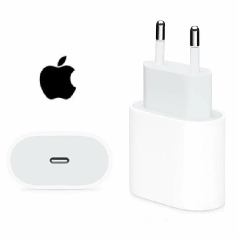 Original 20W USB-C Power Adapter For iphone 17 16 15 14 13 mini Pro Max Type C fast charger for Apple Cable for iPhone 12 Plus