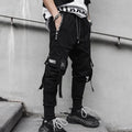 Y2K Joggers Cargo Pants For Men Casual Hip Hop Pocket Male Trousers Sweatpants Street Ribbons Techwear White Pant Pantalon Homme