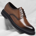 Mens Black Leather Shoes Autumn British Style Formal Business Footwear Low Top Commute Style Dress Shoes For Suits