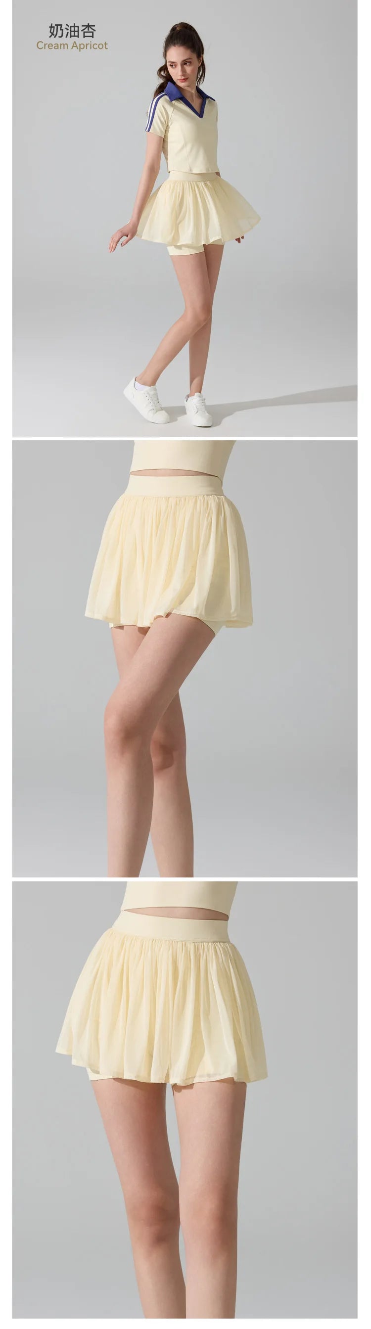 Fashion Mesh Pleated Sports Skirt Anti-Peek Short Skirt Running Fitness Badminton Tennis Skirt Sexy Clothes For Women