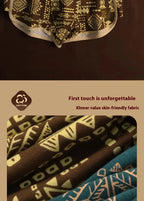 Retro Ethnic Style Men's Boxer Comfortable Briefs Design Vintage Print Elastic Underwear for Man Lingerie Mid Waist Underpants