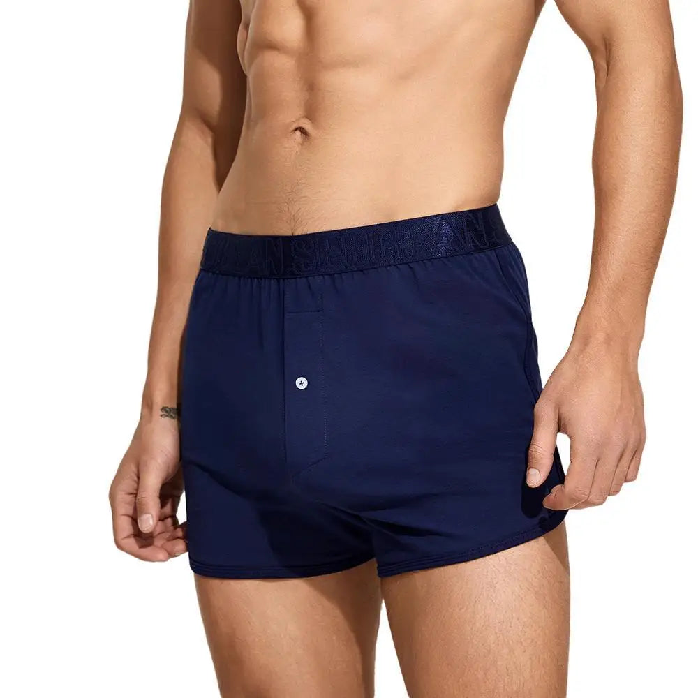 SEOBEAN Cotton Men's Boxer Shorts Loungewear Underwear Loose Fit Underpants Sleepwear Shorts Boxers for Men