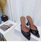 Europe and The United States 2023 Summer New Fish Mouth Shallow Mouth Half Slippers High Heels Women