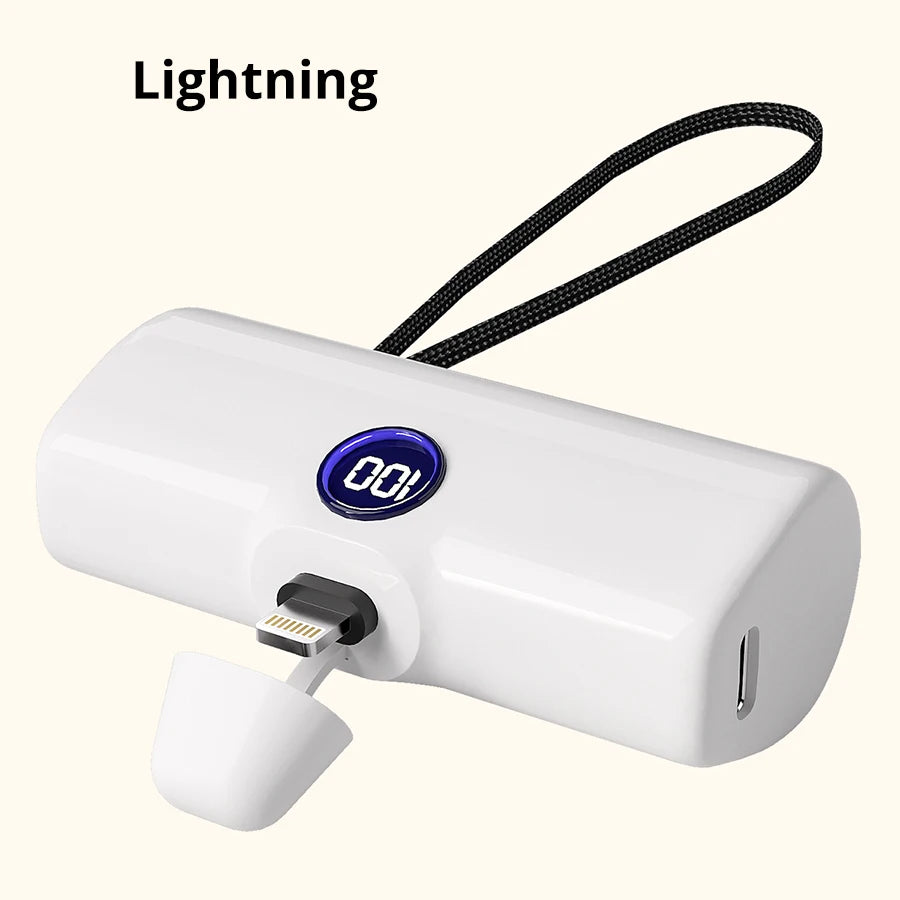 Fast Charging Power Bank Portable Charger External Battery for iPhone Samsung Huawei Xiaomi HONOR 5000mAh Type C or Lightning