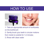 Purple whitening toothpaste, deep cleaning, stain removal, fresh breathing, daily household essential oral care, 30ml