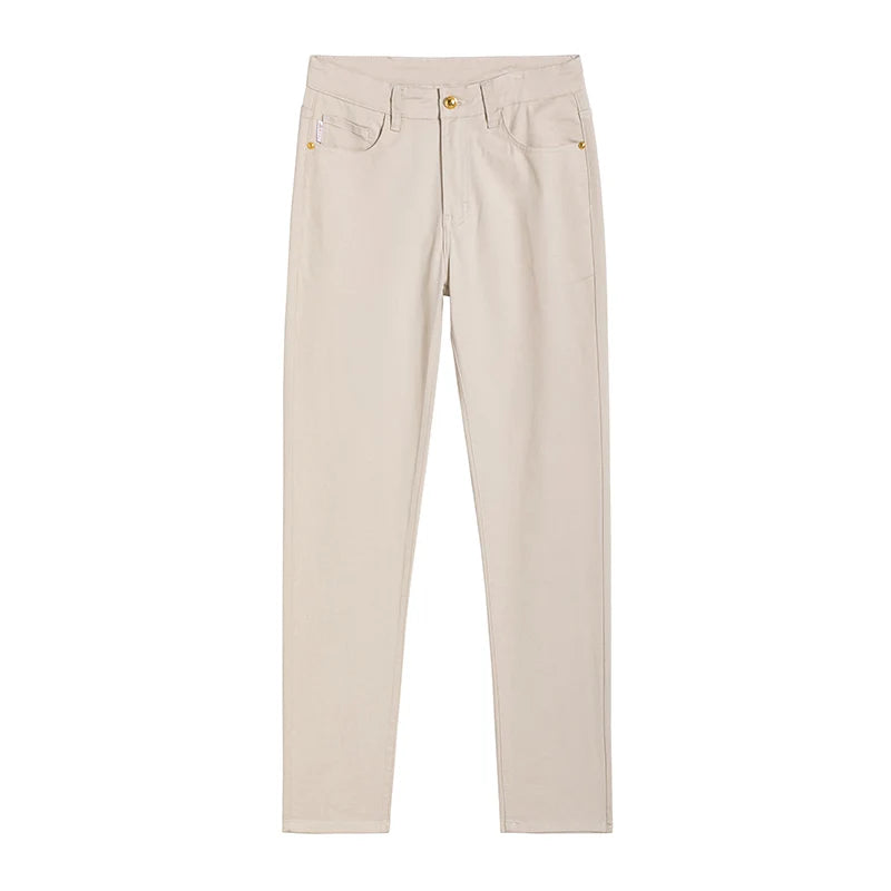 2026 Y2k Pants Men Thin Lyocell Spring Summer Classic Korean Youthful Vitality Men's  Jeans Lightweight Stretch Trousers