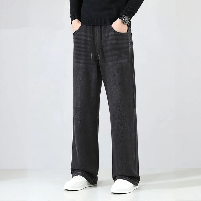 Semir Men Pants Denim American Vintage Loose Straight Leg Trendy Fashion Comfort Commute 2026 Summer Casual Style Top
