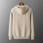 New Men's Thick Zipper Hoodie Cardigan100% Merino Wool Knitted Sweater Casual Loose Autumn/Winter Warm Hoodie Long Sleeve Jacket