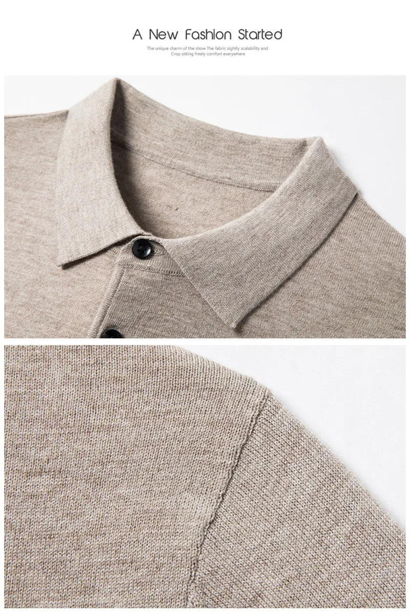 Men's 100% Mink Cashmere Large Size Sweaters Autumn Winter Solid POLO-neck Casual Knit Pullovers Long Sleeve Warm Jumper to