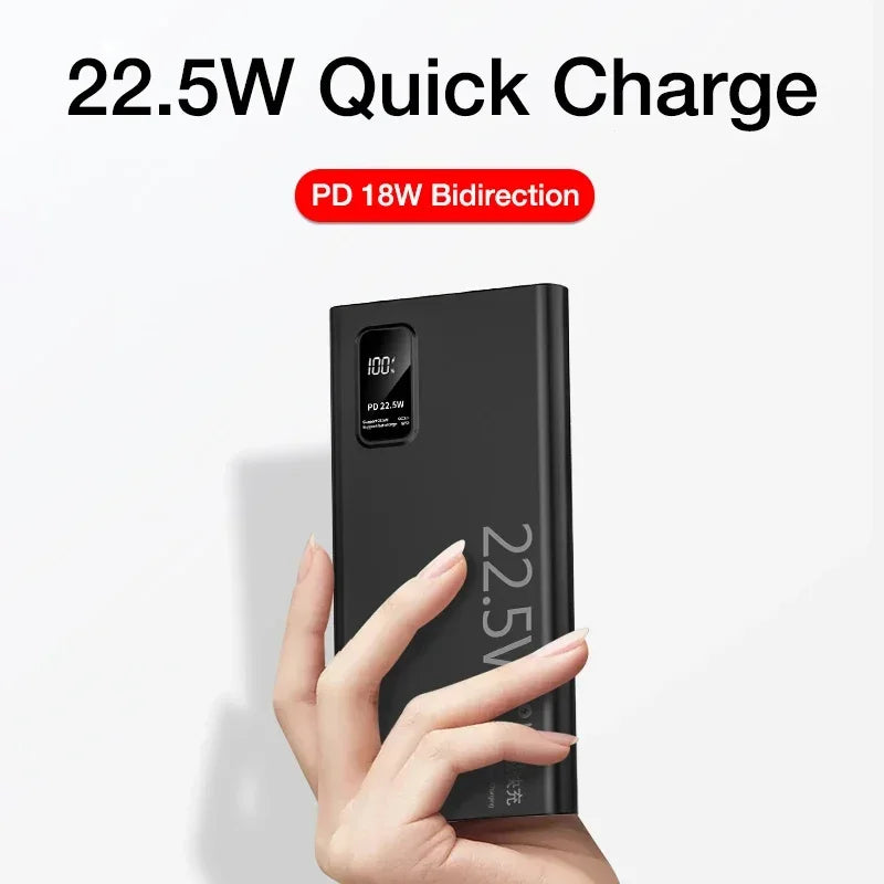 20000mAh Power Bank USB C 22.5W Fast Charging Portable Large Capacity Powerbank For Xiaomi iPhone Samsung External Spare Battery
