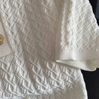 Ice Silk Polo Shirt Knitted Short Sleeve T-Shirt Summer Chic Thin Unique Jacquard Women Tops 2026 Korean Style Women’s Clothing