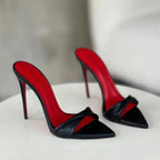 12CM European and American Fashion Sexy Pointed Thin High-Heeled White Sandals with Flared Thin Heels Women's Shoes in Large Siz