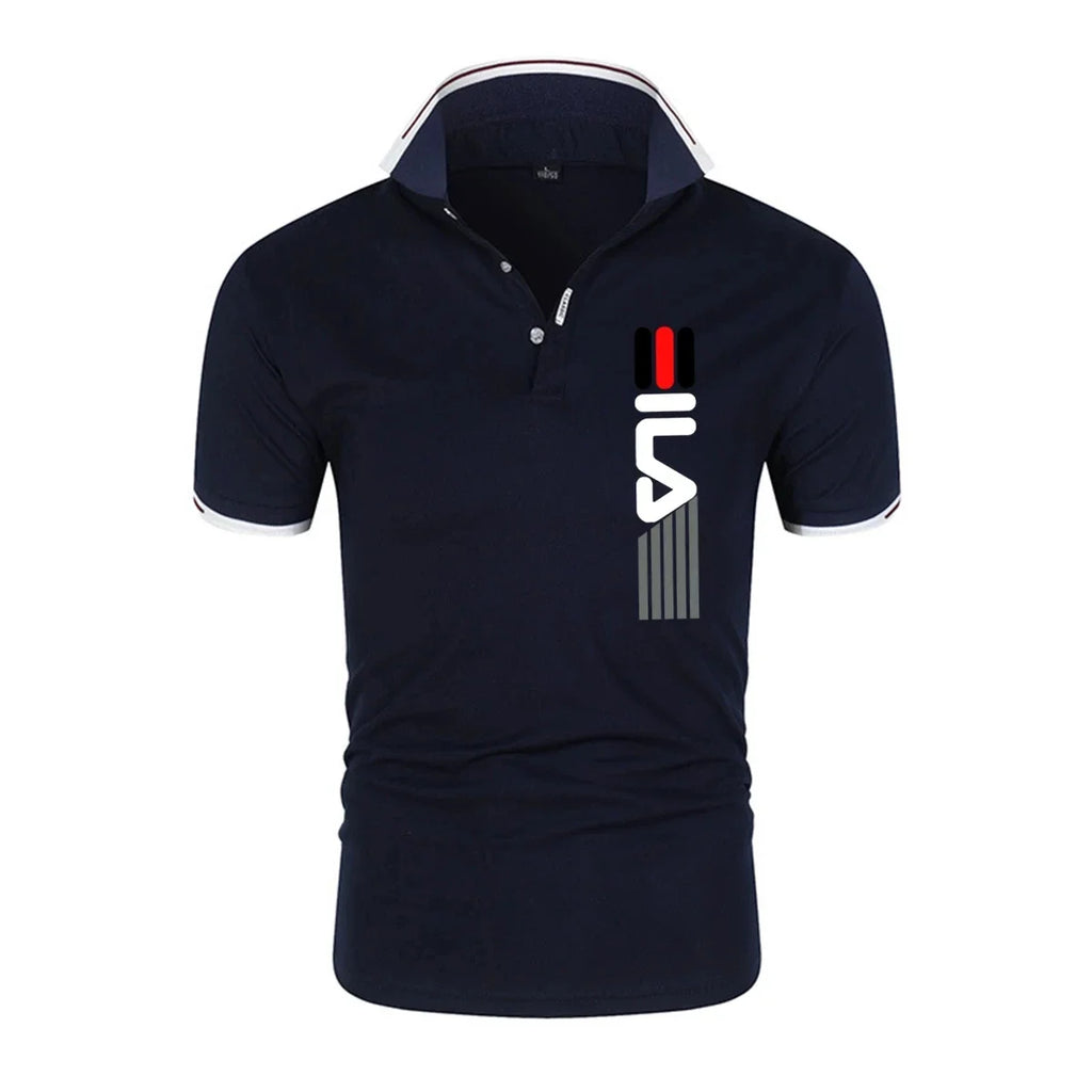Summer New Men's Lapel  Polo Shirt printing  Short Sleeve Casual Business Fashion Slim Fit Polo Shirt for Men
