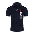 Summer New Men's Lapel  Polo Shirt printing  Short Sleeve Casual Business Fashion Slim Fit Polo Shirt for Men