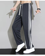 Summer New Men Sweatpants Joggers Straight Pants Neutral Breathable Loose Outdoor Quick Drying Fabric Striped Casual Trouser