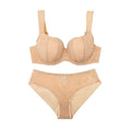 Women Plus Size Minimizer Lace Bra And Panty Set Underwire Full Coverage Big Cup D E F G H I J Smooth Back Fat Lingerie 2 Pieces