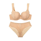 Women Plus Size Minimizer Lace Bra And Panty Set Underwire Full Coverage Big Cup D E F G H I J Smooth Back Fat Lingerie 2 Pieces