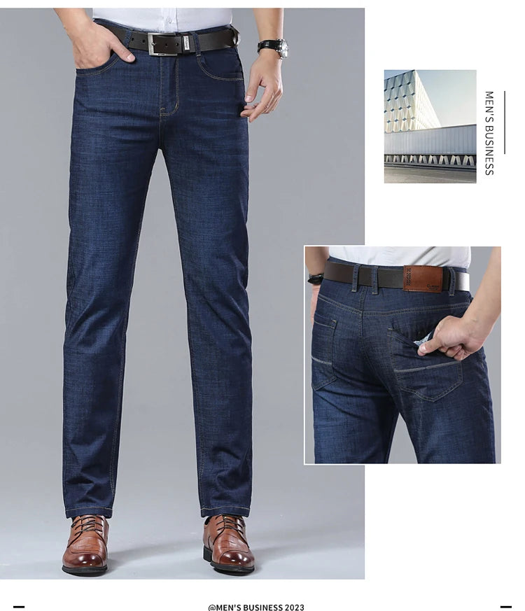 2026  New In Summer Thin Jeans Men's Loose Lightweight High Quality Straight Trendy Versatile Long Pants