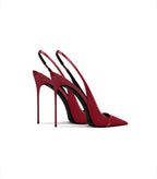 autumn new style wine red suede high-end versatile dress sandals elegant and beautiful pointed toe stiletto heels women's shoes