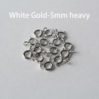 925 Sterling Silver Spring Ring Clasp with Open Jump Ring, 5-8mm Spring Ring Clasps with Open Ring For Jewelry Making Findings