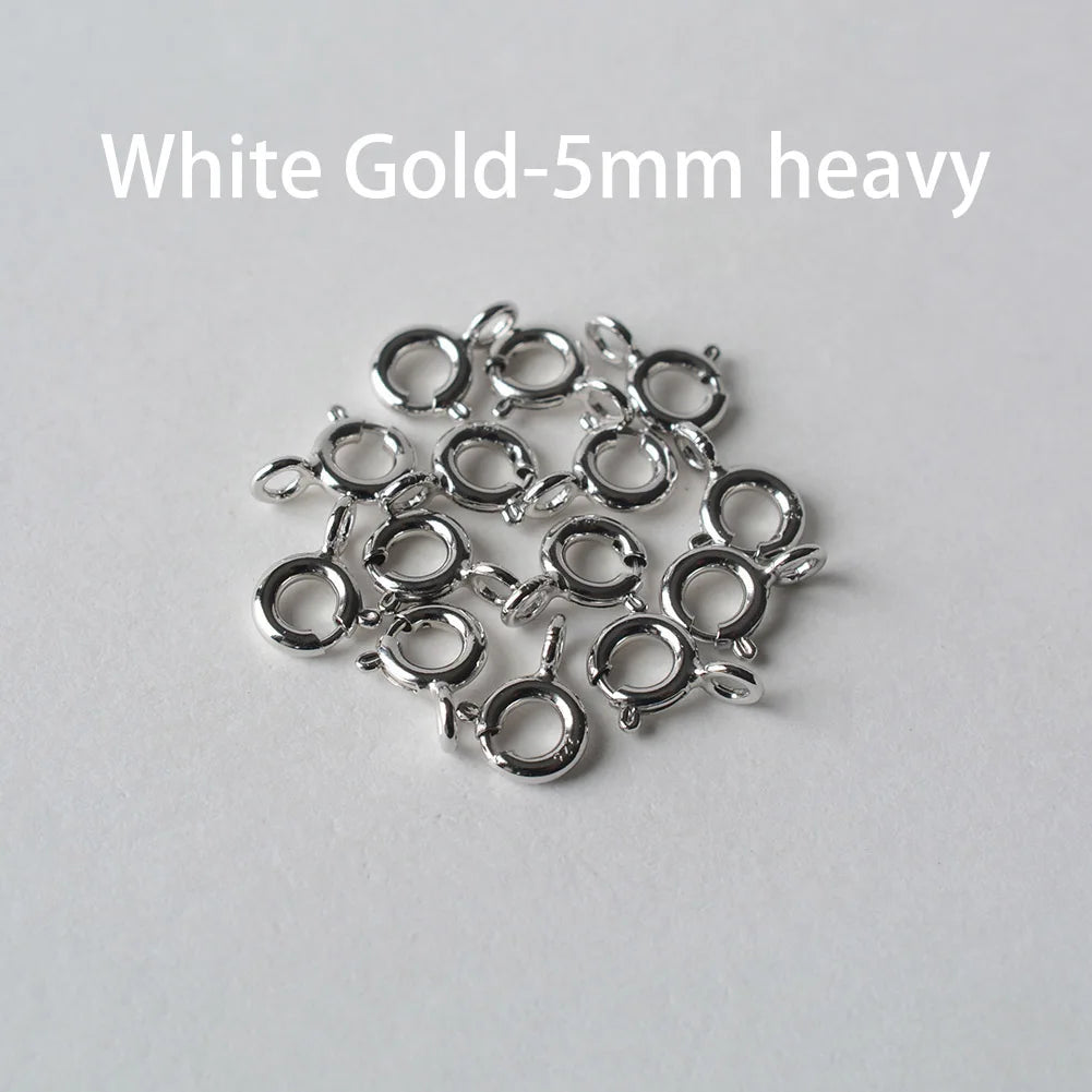 925 Sterling Silver Spring Ring Clasp with Open Jump Ring, 5-8mm Spring Ring Clasps with Open Ring For Jewelry Making Findings