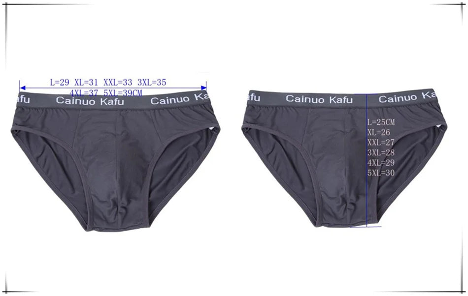 3Pcs/Lot Men's panties Silk  Men's Underwear New  Briefs Men Bamboo Fiber Mens Bodysuit Male Comfortable Solid Underpants