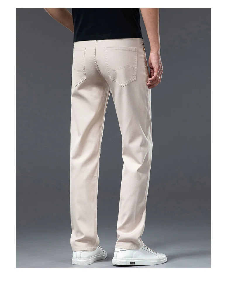 2026 Y2k Pants Men Thin Lyocell Spring Summer Classic Korean Youthful Vitality Men's  Jeans Lightweight Stretch Trousers