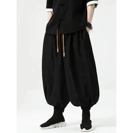 FGKKS Brand New Men Pants Fashion Korean Style Harem Loose Style Cotton Pants Male Outdoor Spring Man Solid Trousers