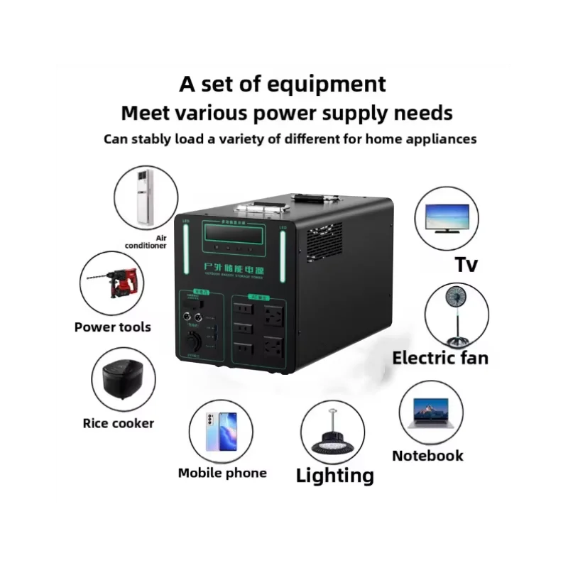 220V Portable Power Station Large Capacity Solar Generator For Outdoor Camping Travel Home And Emergency Backup Use Lifepo4