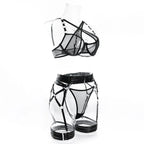 Toucheart Sexy Floral Embroidery Underwear Steel Ring Bra Lace Mesh Sexy Webbing Hollow Waistband Hanging Erotic Lingerie Suit