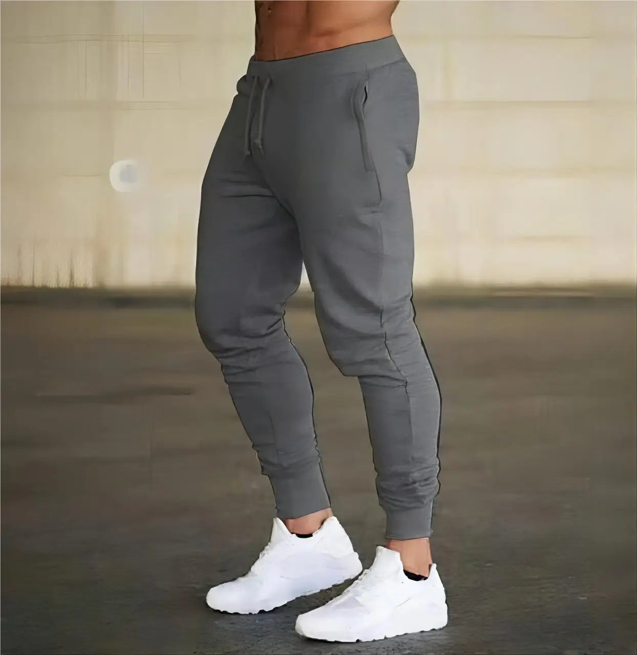 New Autumn Men's Sport Pants Casual Knitted Trousers With Zipper Pockets Solid Color Jogger pants Male pantalon chandal hombre