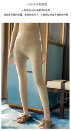 Autumn Winter 100% Merino Wool Leggings for Women Thickening Leggings Small Feet Pencil Pants Outdoor Casual Stretchy Pants