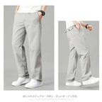 Mens Cotton Pants Spring Summer Sports Casual Pants Cargo Trousers Loose Fit with Zipper Pockets Big Size 5XL