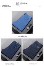 2026 Brand High Lyocell  Men's Fit Straight Lightweight Cotton Stretch Denim Business Casual High Waist Thin Light Grey Jeans