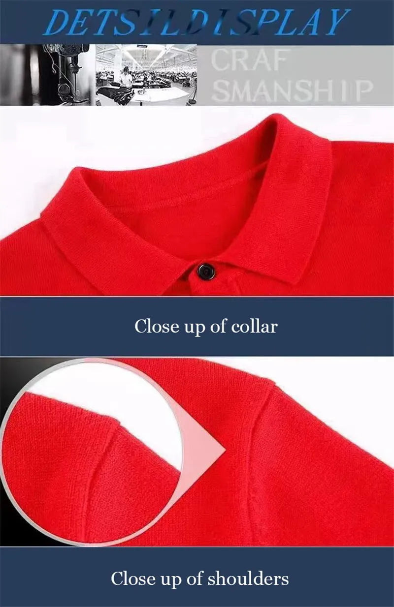 Men's 100% Mink Cashmere Large Size Sweaters Autumn Winter Solid POLO-neck Casual Knit Pullovers Long Sleeve Warm Jumper to