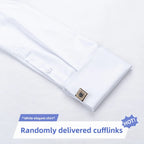 Men's Empire Neck French Cufflink Shirt Slim Fit Business Dress Assorted Cufflinks Lead Needle Large Tip Neck Men's White Shirt