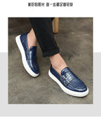 New Black Sneakers Men Vulcanize Shoes Yellow Crocodile Pattern Slip-On Size 38-46 Zapatos De Hombre Men Shoes