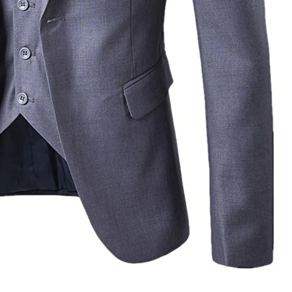 Men Blazers 3Pieces Sets Wedding Formal Elegant Business Luxury Full Vest Pants Coats Classic Jackets Suit Coat Blazers Trousers
