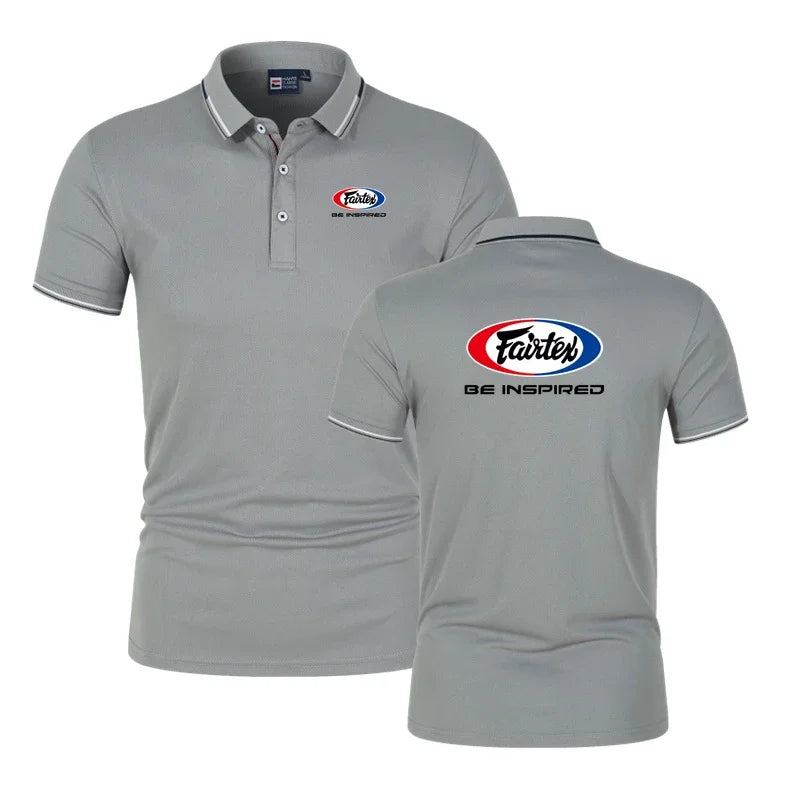 Fairtex Men'S Solid Short Sleeve Polo Shirt For Kickboxing Muay Thai Summer Business Casual Youth Popular T-Shirt