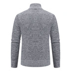 Autumn And Winter New Jersey Men's Casual Sports Coat Solid Color Stand Collar Wweater Grab Fleece Warm Zipper Cardigan