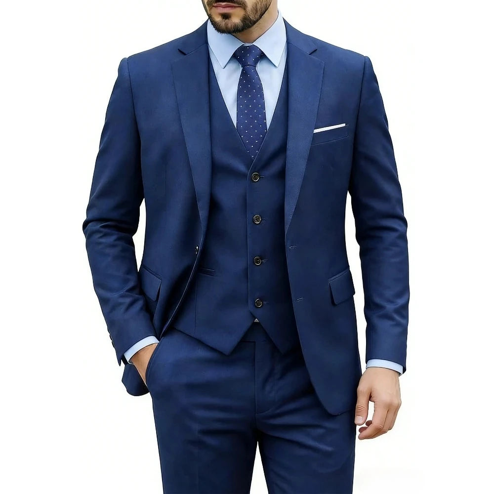 Men Suits For Wedding 3 Pieces 2 Set Elegant Slim Fit Jackets Pants Blazers Formal Outfit Fashion Business Classic 2026 Costume
