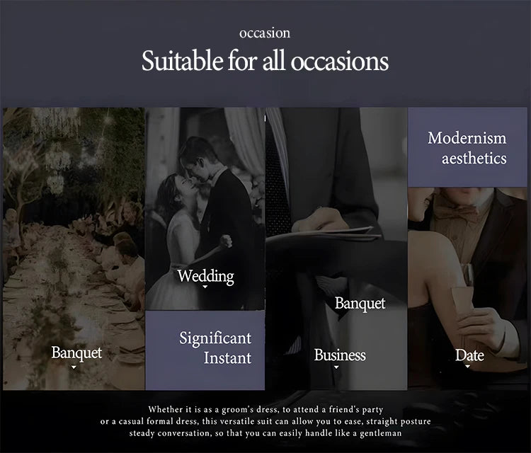 ST Cassy Dark Blue 3 Piece Checkered Suit Set Stylish Business Office Wedding Formal Outfit Elegant Full Man Suit