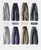 Men Outdoor Lightweight Quick Dry Ultra Loose Casual Splice Wide Leg Techwear Track Cargo Pants Women Streetwear Baggy Trousers