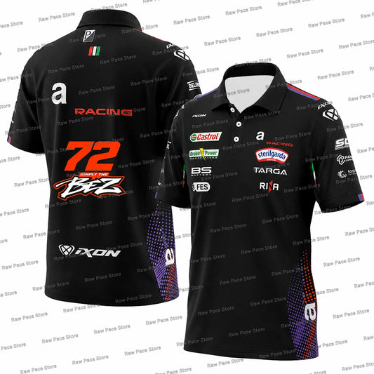Marco Bezzecchi 72 Racing Team 2026 Polo Shirt for Men Breathable Outdoor Sports T-Shirt Martin 89 Daily Casual Plus Size Polos