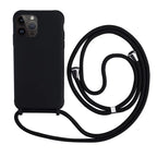 Crossbody Strap Lanyard Silicone Phone Case For iPhone 16 15 14 13 12 Mini 11 Pro Max Plus Candy Color Soft TPU Back Cover