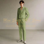 Cropped Men's Suits Formal Wedding Groomsmen 2 Piece Jacket Pants Sets Fashion Male Clothing High Quality Male Clothing Costume