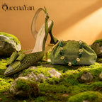 Queena Yan Shiny Italian Fashion Pointed Toe Women High Heel Shoes Mixed Color Effect Rhinestone Decoration Shoes And Bag Set
